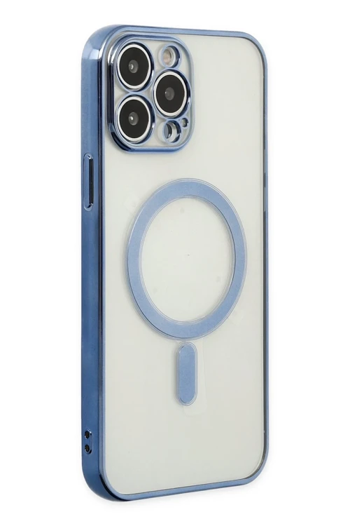 iPhone 14 Pro Kılıf Magneticsafe Lazer Silikon - Sierra Blue