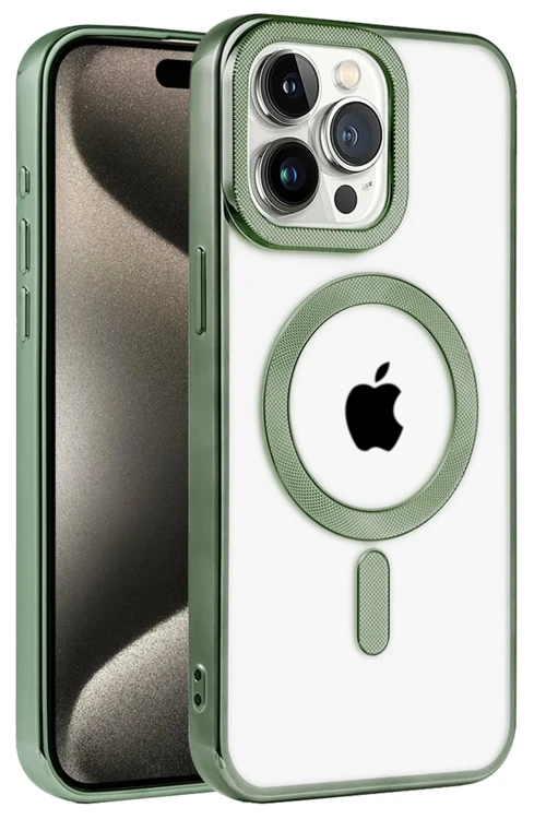 iPhone 14 Pro Max Kılıf Kronos Magsafe Kapak - Koyu Yeşil