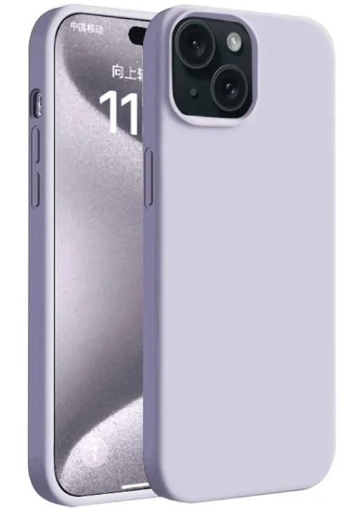 iPhone 15 Plus Kılıf First Silikon - Lila