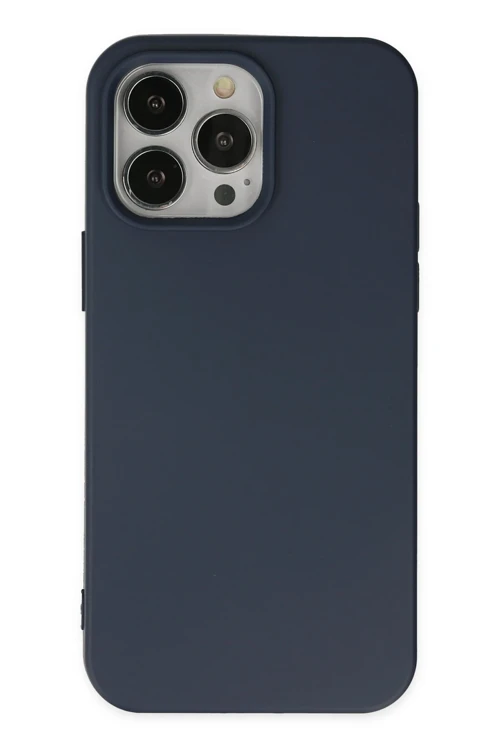 iPhone 15 Pro Kılıf Nano içi Kadife Silikon - Lacivert