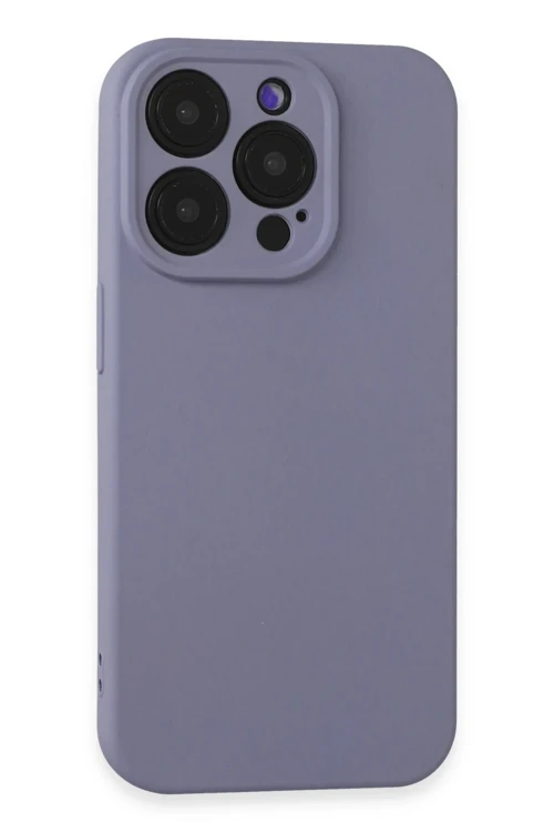 iPhone 15 Pro Kılıf Nano içi Kadife Silikon - Lila