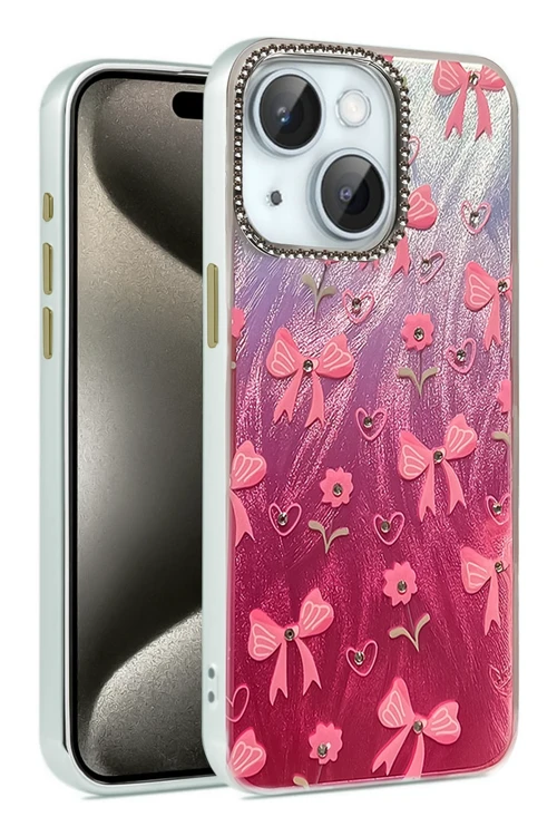 iPhone 15 Plus Kılıf Blade Aynalı Desenli Kapak - Desen 3