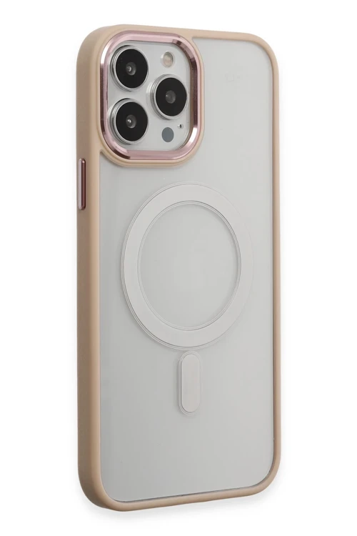 iPhone 15 Pro Kılıf Room Magneticsafe Silikon - Pudra