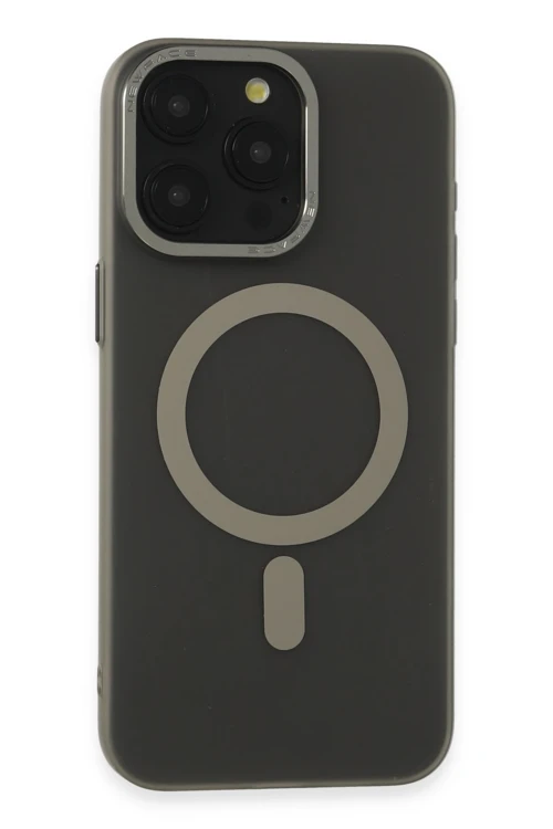 iPhone 15 Pro Max Kılıf Lodos Magneticsafe Mat Kapak - Titan Gri