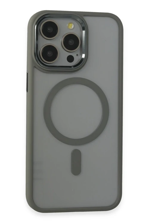 iPhone 15 Pro Max Kılıf Room Magneticsafe Silikon - Gri