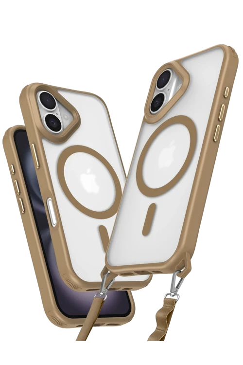 iPhone 16 Plus Kılıf Enka Magsafe Silikon Kılıf - Desert