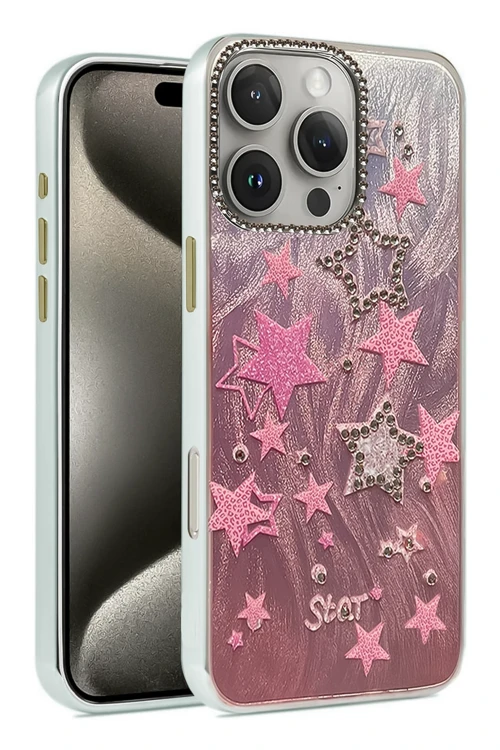 iPhone 16 Pro Kılıf Blade Aynalı Desenli Kapak - Desen 7