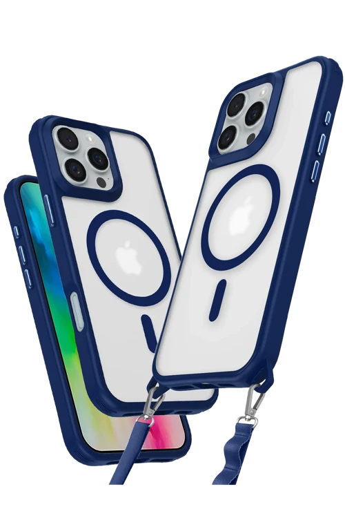 iPhone 16 Pro Kılıf Enka Magsafe Silikon Kılıf - Lacivert