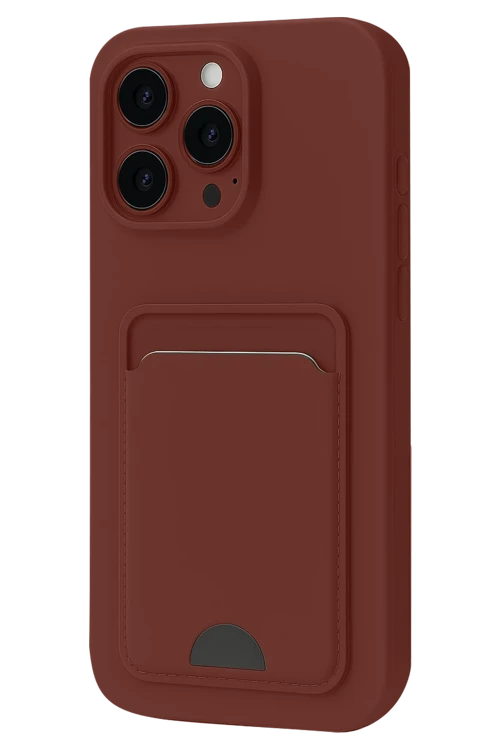 iPhone 16 Pro Max Kılıf Kelvin Kartvizitli Silikon - Bordo