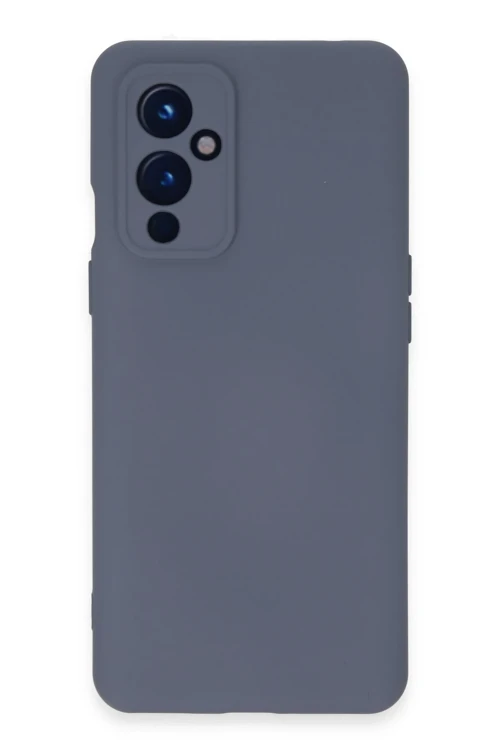 One Plus 9 Kılıf Nano içi Kadife Silikon - Gri