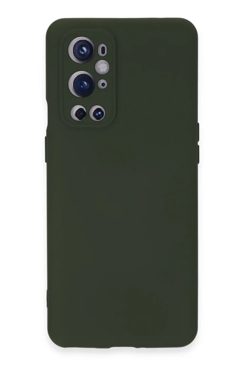 One Plus 9 Pro Kılıf Nano içi Kadife Silikon - Koyu Yeşil
