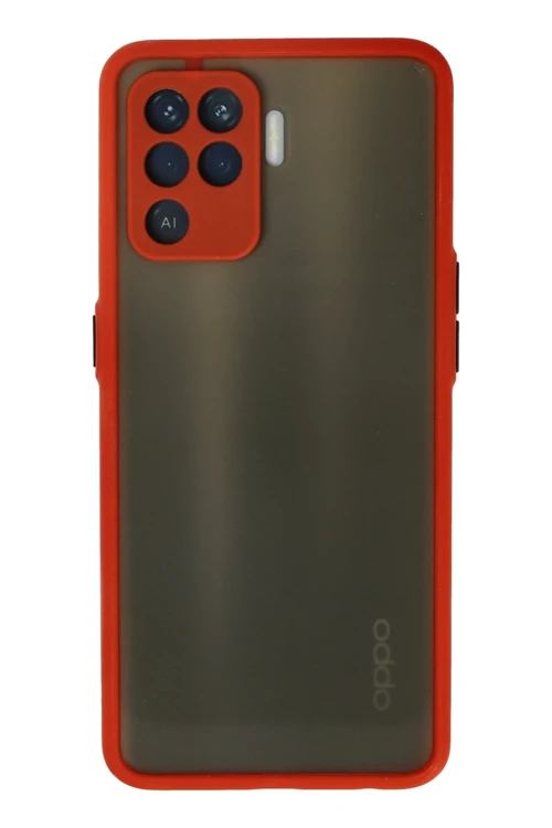 Oppo Reno 5 Lite Kılıf Montreal Silikon Kapak - Kırmızı