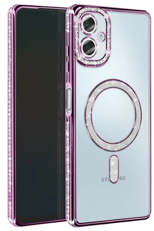 Samsung Galaxy A06 Joke Simli Magneticsafe Kılıf - Derin Mor