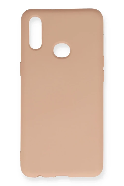 Samsung Galaxy A10S Kılıf Nano İçi Kadife Silikon - Pudra