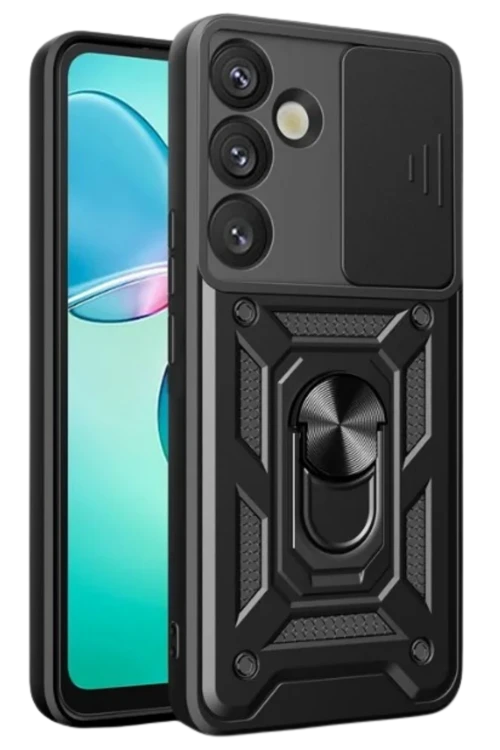 Samsung Galaxy A17 5G Pars Lens Yüzüklü Silikon - Siyah