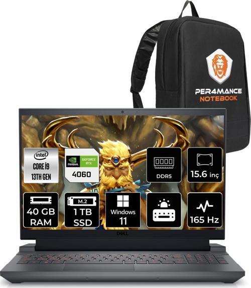 G15 5530 i9 13900HX 40GB 1TB SSD RTX4060/8GB 165HZ 15.6" FHD W11P G55302401017U & PER4 Çanta
