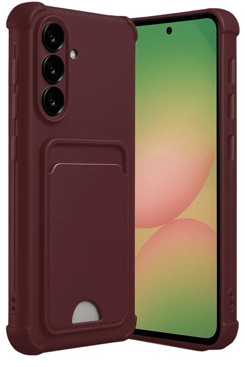 Samsung Galaxy A56 Kılıf Kelvin Kartvizitli Silikon - Bordo