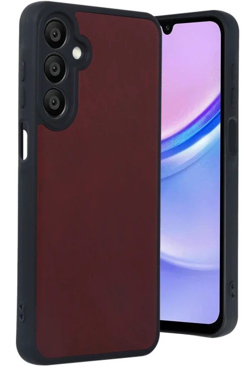 Samsung Galaxy A55 5G Kılıf Aras Deri Kapak - Bordo