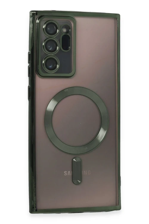Samsung Galaxy Note 20 Ultra Kılıf Kross Magneticsafe Kapak - Koyu Yeşil