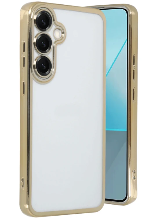 Samsung Galaxy S25 Kılıf Razer Lensli Silikon - Gold
