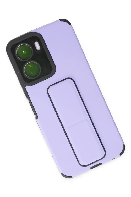Vivo Y16 Kılıf Mega Standlı Silikon - Lila