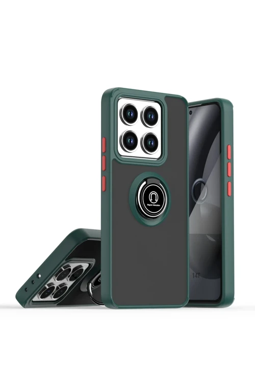 Xiaomi Mi 15 Kılıf Montreal Yüzüklü Silikon Kapak - Yeşil