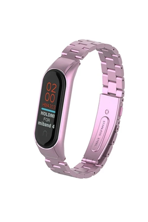 Xiaomi Mi Band 4 Metal Baklalı Kordon - Rose