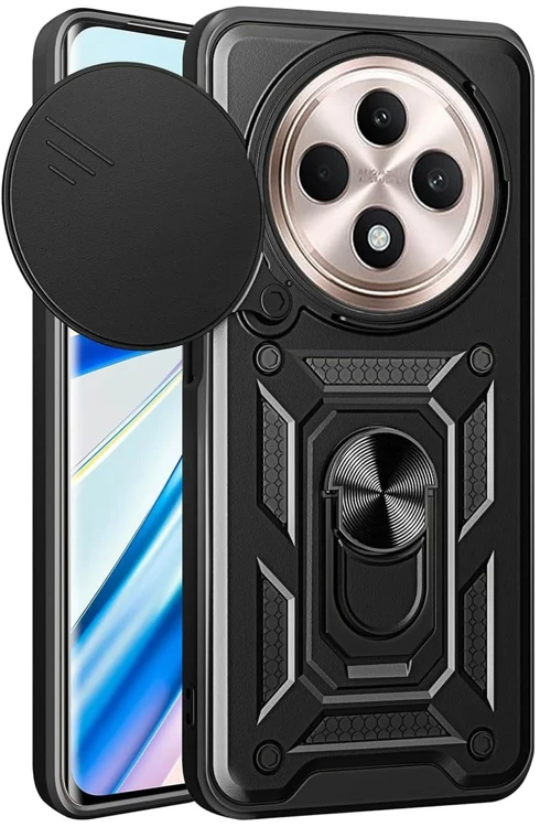 Xiaomi Redmi 14C Kılıf Pars Lens Yüzüklü Silikon - Siyah