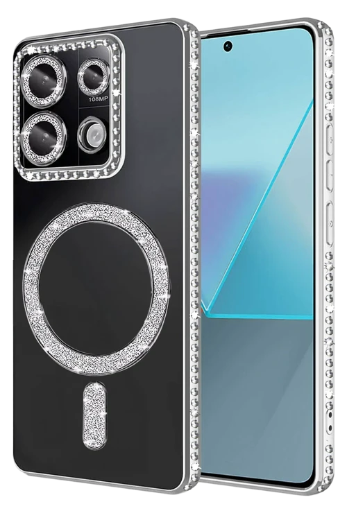 Xiaomi Redmi 13C Joke Simli Magneticsafe Kılıf - Gümüş