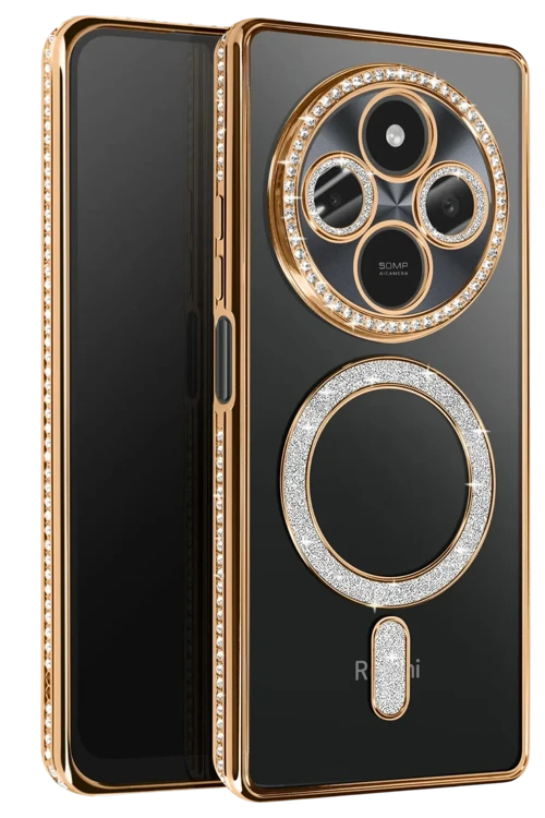 Xiaomi Redmi 14C Joke Simli Magneticsafe Kılıf - Gold