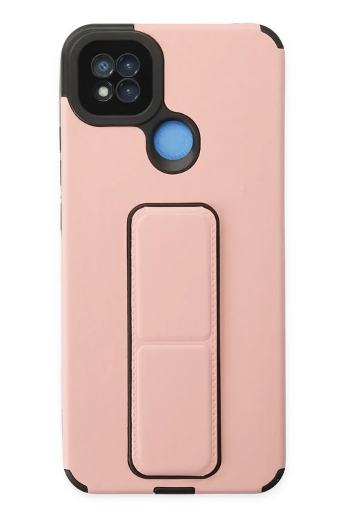 Xiaomi Redmi 9C Kılıf Mega Standlı Silikon - Pudra
