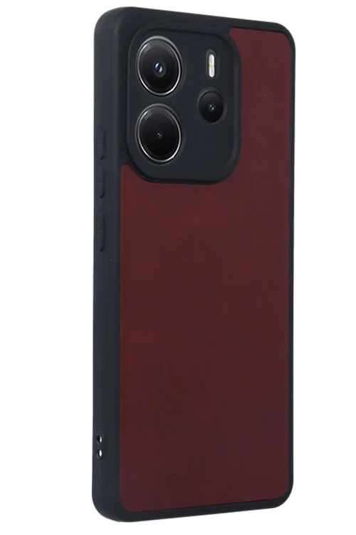 Xiaomi Redmi Note 14 4G Kılıf Aras Deri Kapak - Bordo