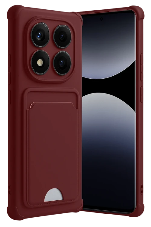 Xiaomi Redmi Note 14 Pro 5G Kelvin Kartvizitli Silikon - Bordo