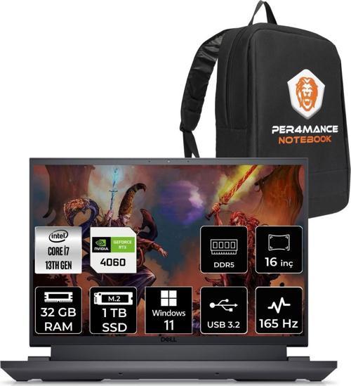 G16 7630 i7 13700HX 32GB 1TB SSD RTX4060/8GB 165HZ 16" QHD W11P G76302401010U & PER4 Çanta