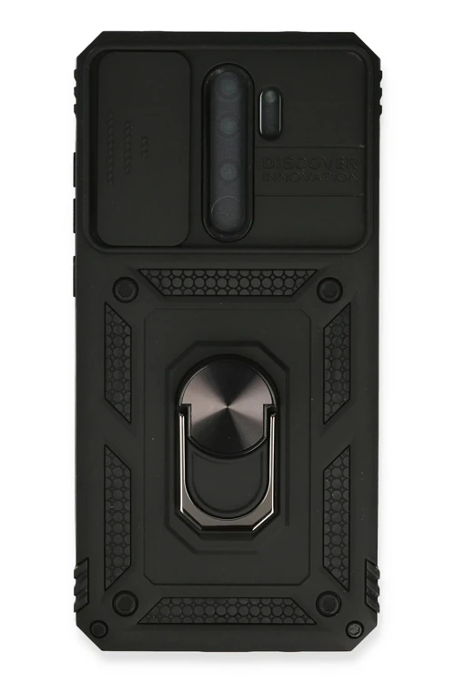 Xiaomi Redmi Note 8 Pro Kılıf Pars Lens Yüzüklü Silikon - Siyah