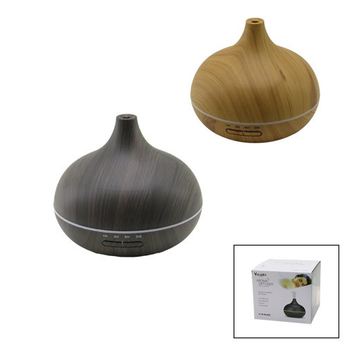 AHŞAP DESENLİ 500ML FİŞ ŞARJLI - KUMANDALI - LED IŞIK HALKASI HAVA NEMLENDİRİCİ BUHAR MAKİ