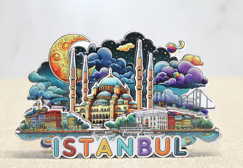 Ahşap İstanbul Temalı Magnet - Model 1