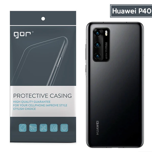 Gor Huawei P40 Kamera Korumalı Ultra Slim Silikon Kılıf-(5775)