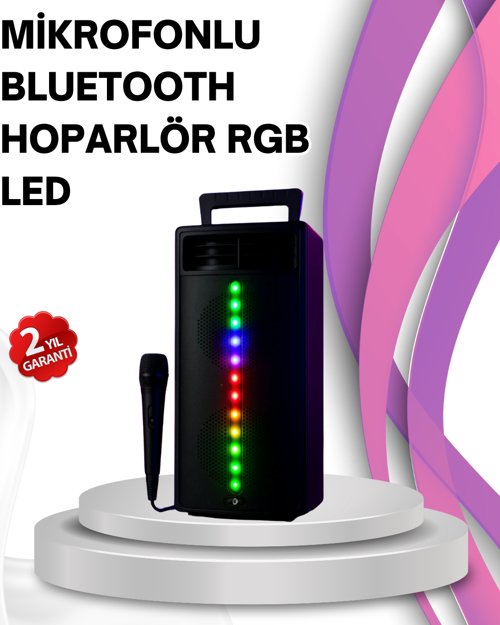 Renkli Işıklı Bluetooth Hoparlör – Taşınabilir Güçlü Ses Performansı
