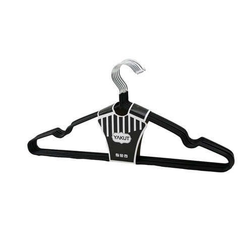 SİYAH 10PCS SİLİKON KAPLAMALI METAL ELBİSE ASKISI (4887)