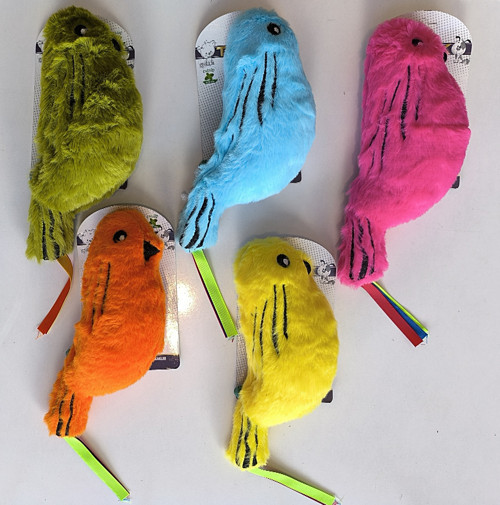 Catnipli Zilli Peluş Kuş Kedi Köpek Oyuncağı Çeşitli Renklerde 8 cm x 30 cm