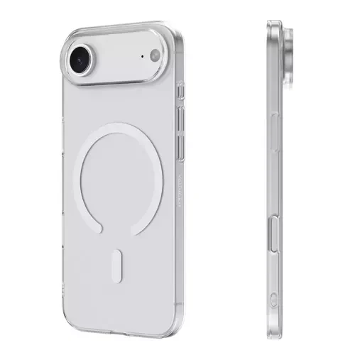 İphone 17 Air Uyumlu Kılıf M-Safe Şarj Özellikli Arka Kapak Kapak Şeffaf