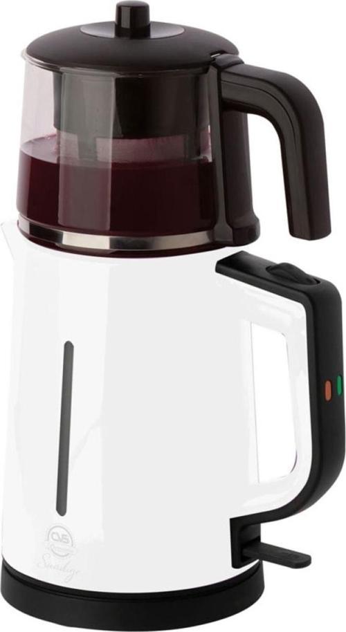 Dn-1529 Suadiye Renkli Plastik Cam Elektrikli Çay Makinesi - Beyaz -50