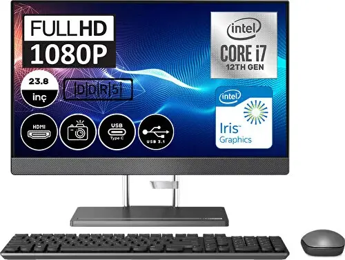Ideacentre 24IAH7 Intel Core i7 12700H 16GB 512GB SSD Windows 11 Pro 23.8" FHD All In One Bilgisayar F0GR0079TX01