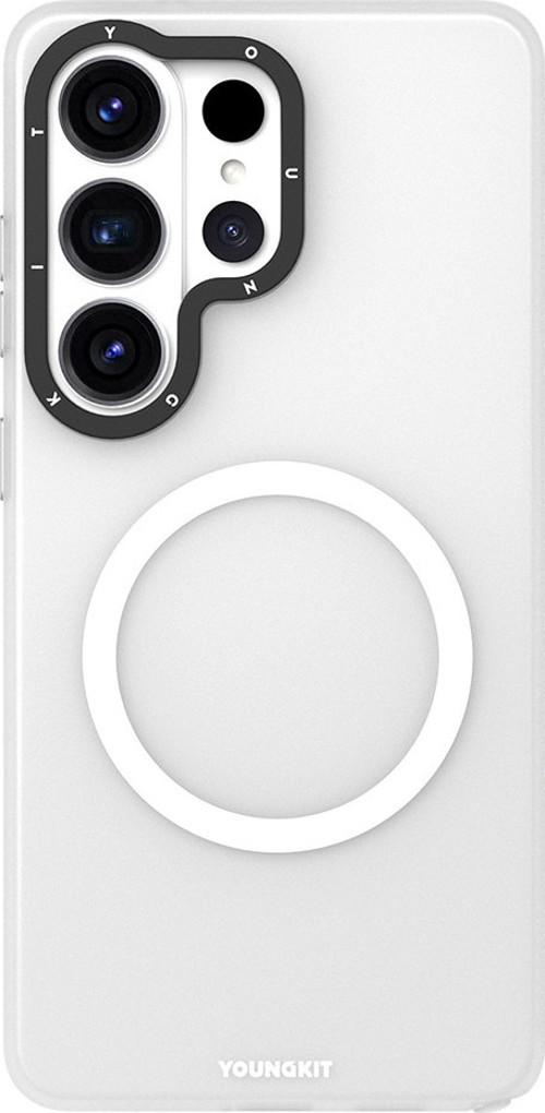 Galaxy S26 Ultra Uyumlu Kılıf M-Safe Şarj Özellikli Hidden Sand Serisi Kapak Beyaz