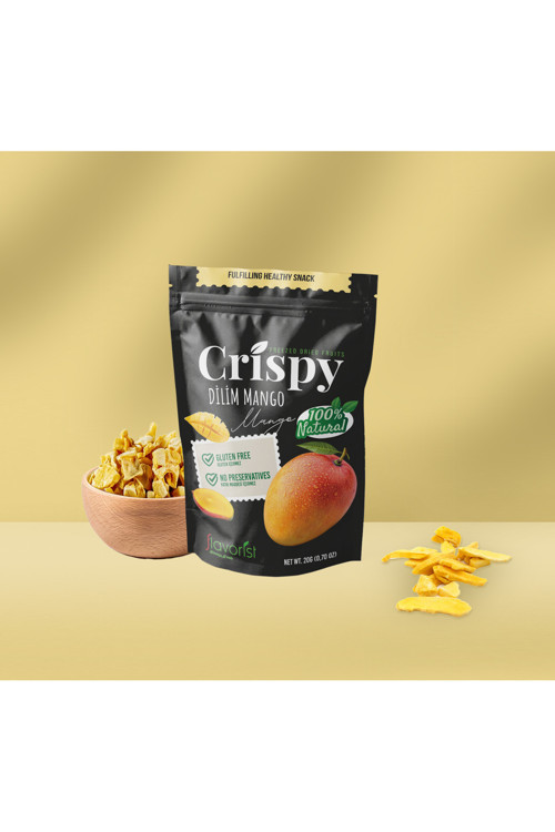 Freeze Dried Mango Dilim 20G-Dondurularak Kurutulmuş Meyve Cipsi Dilimleri