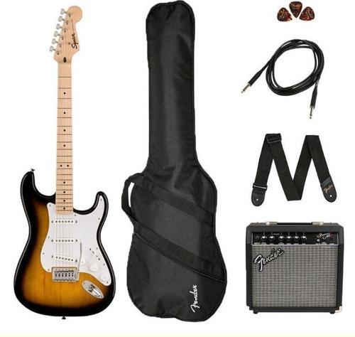 Sonic Stratocaster 2 Ton Sunburst Frontman 10G Elektro Gitar Seti