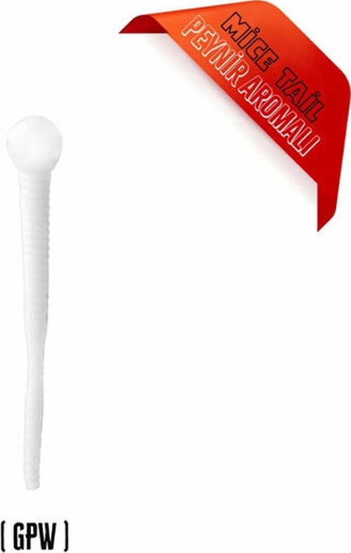 SPIINX MICE TAIL 8CM 12 Li CHDR-GLOW PEARL WHITE 03 PEYNİRLİ SİLİKON YEM