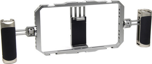 PHN-08 Profesyonel Video Rig Çift Tutacaklı Metal Telefon Kafesi Vlog Ekipmanı
