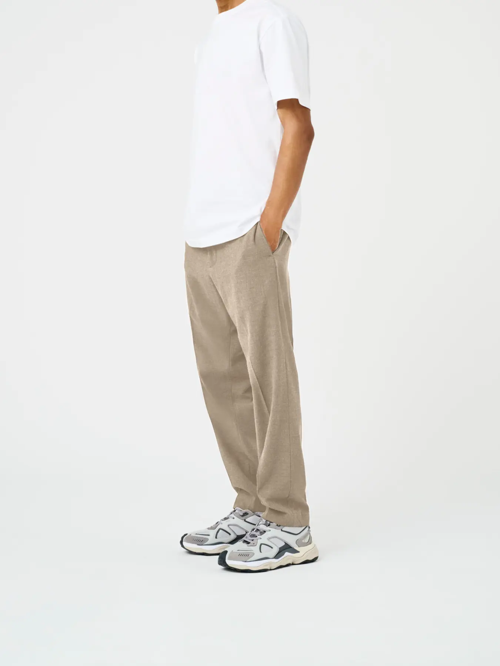 Erkek Chino Yandan Büzgülü Krem Pantolon - 22035160